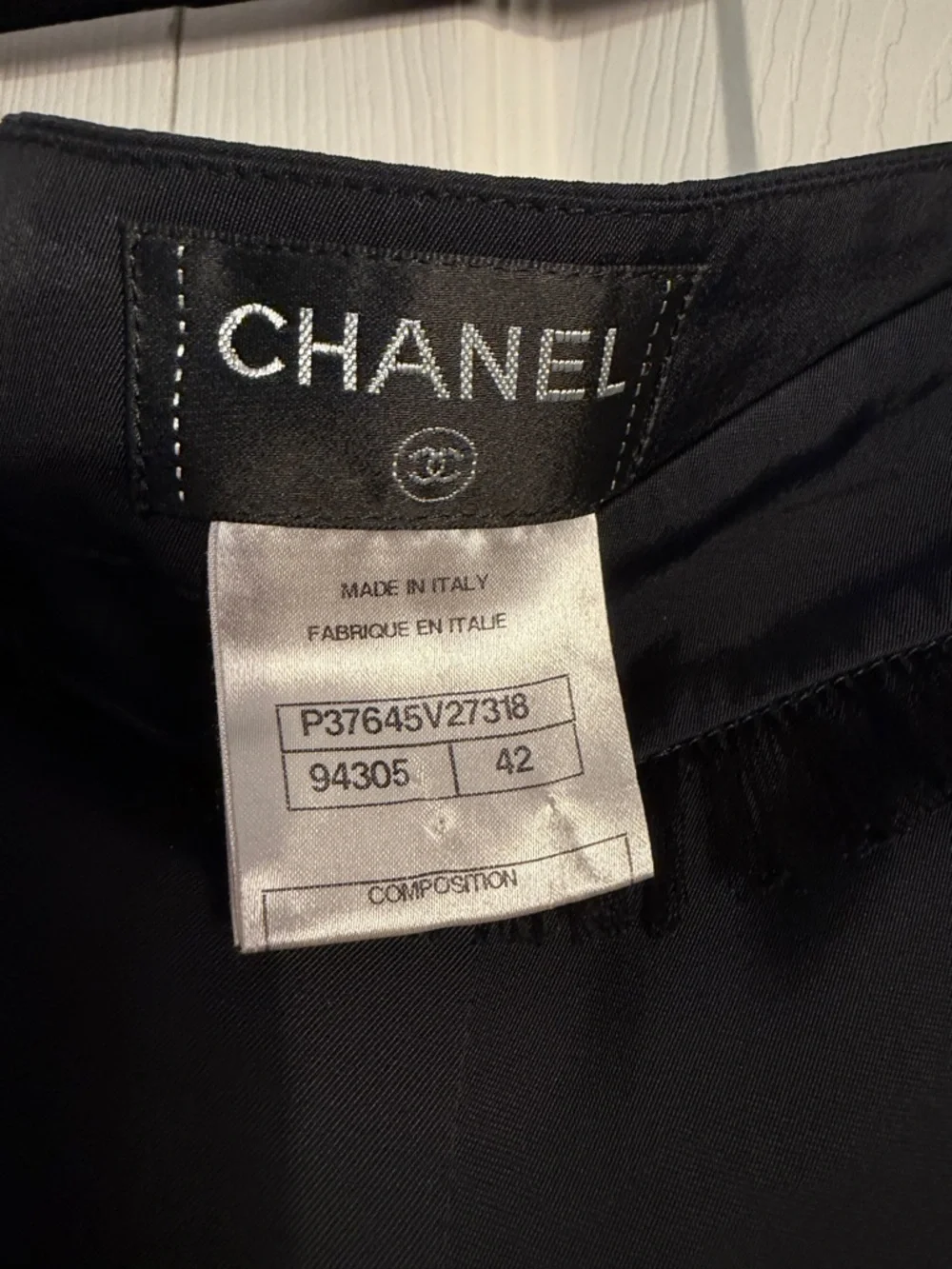 Black Chanel fringe viscose pants. FR42
